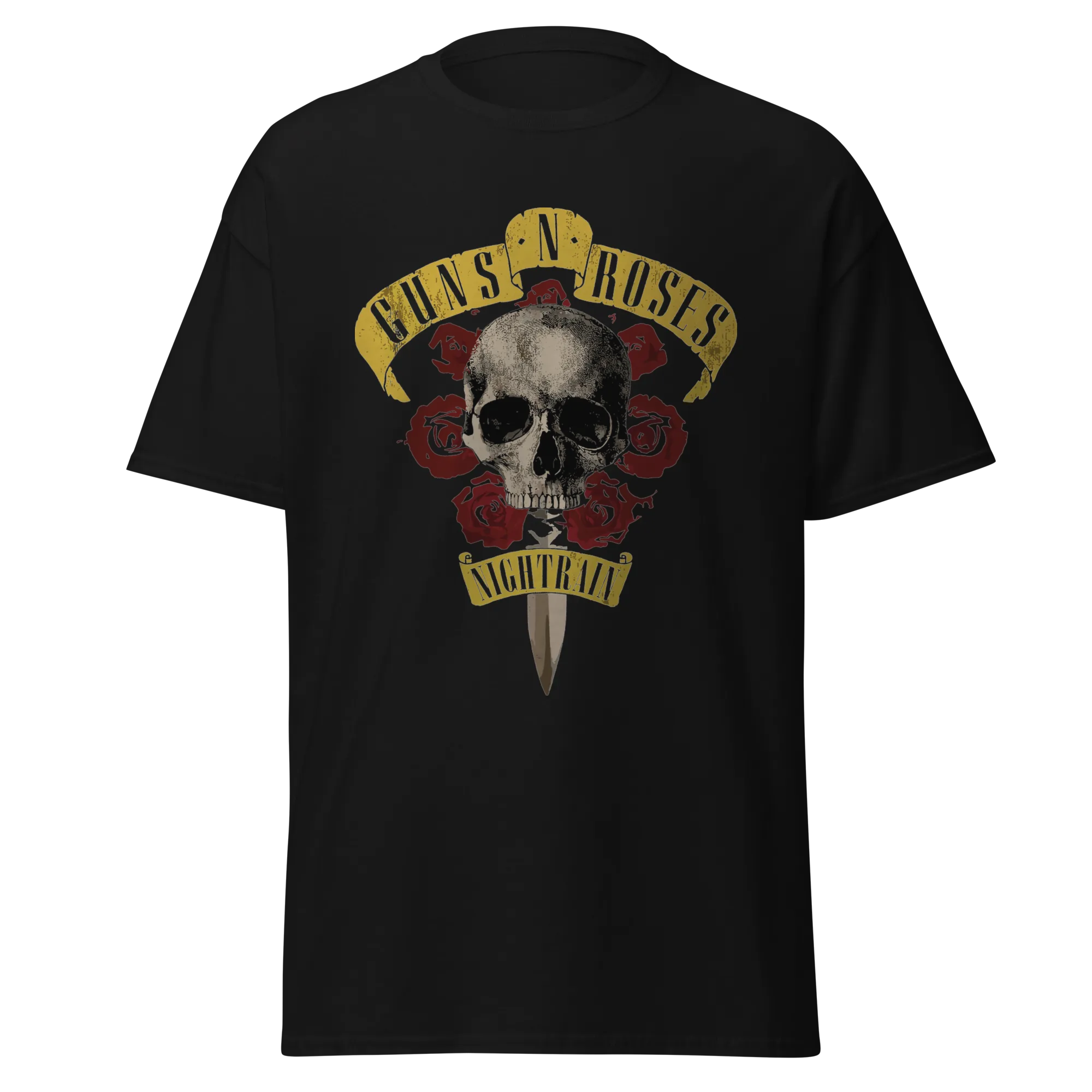 GUNS N' ROSES - NIGHTRAIN SKULL & ROSES - VINTAGE STREETWEAR - HEAVY-DUTY GRAPHIC TEE