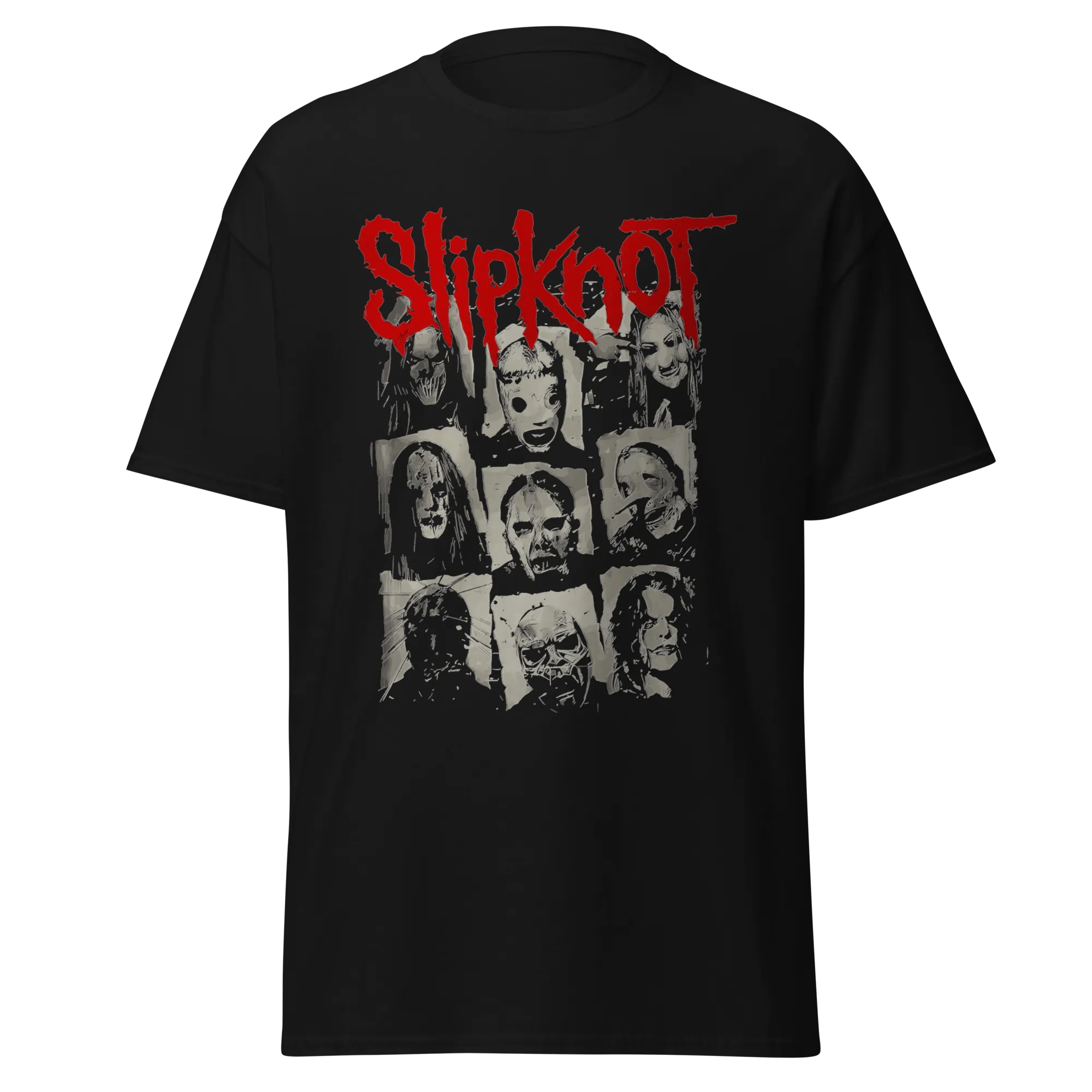 SLIPKNOT - ICONIC MASK COLLAGE - PREMIUM GRAPHIC TEE - VINTAGE STREETWEAR STYLE