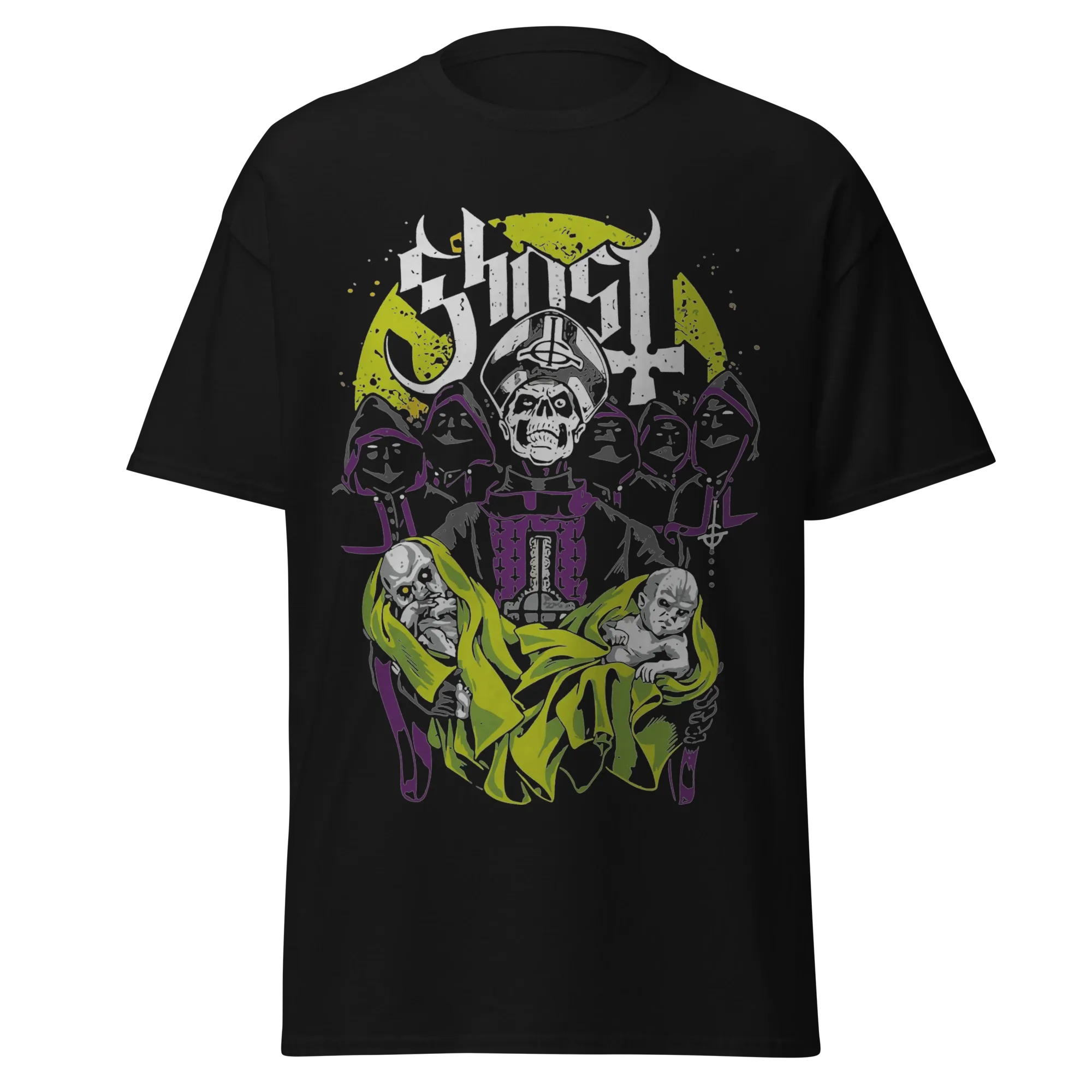 Ghost - Occult Clergy Motif - Premium Graphic Tee - Vintage Streetwear Fit