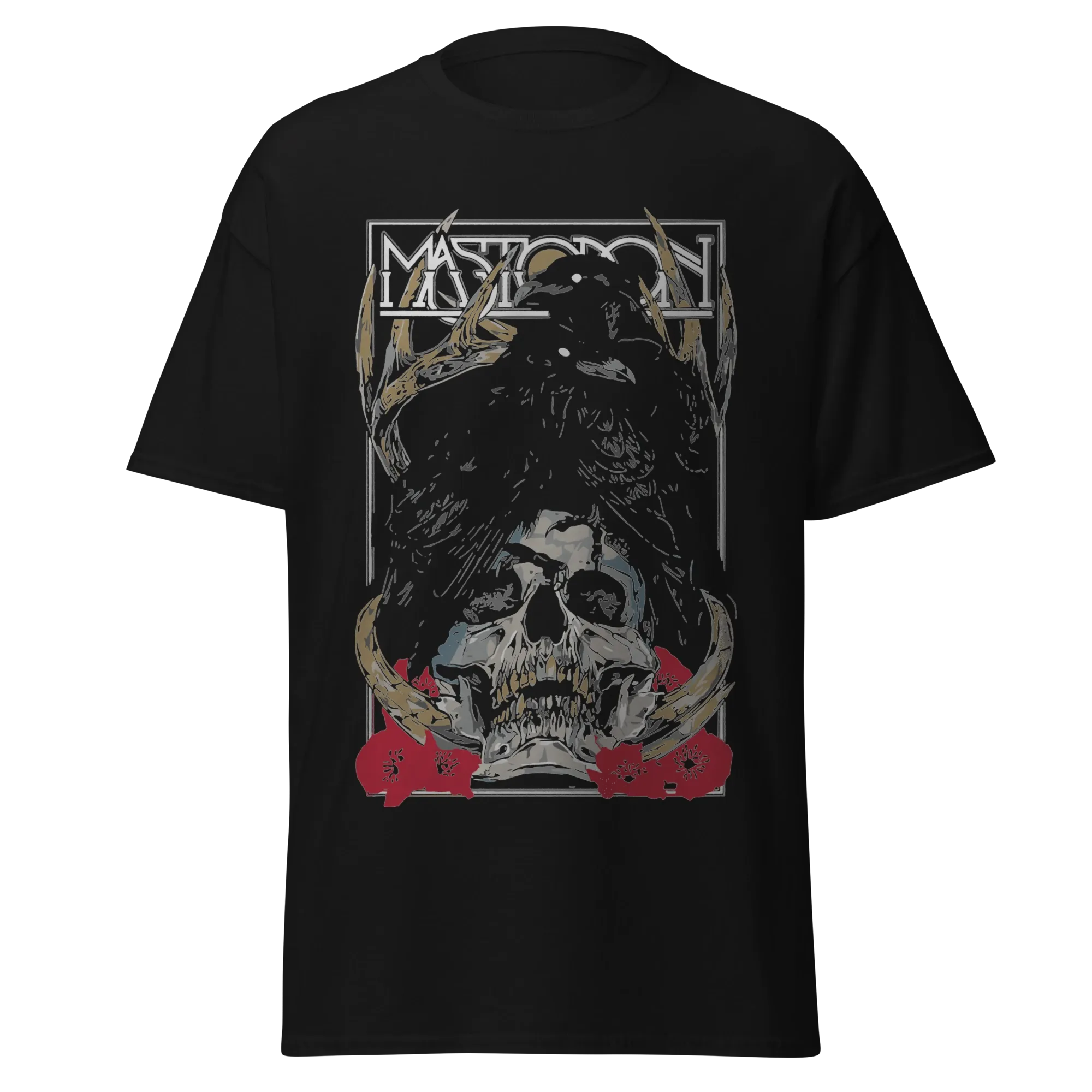 MASTODON - RAVEN SKULL EMBLEM - PREMIUM GRAPHIC TEE - VINTAGE STREETWEAR
