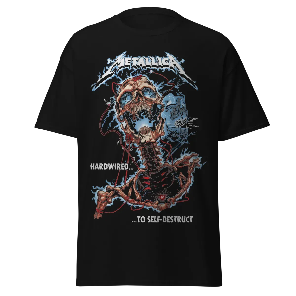 Metallica Hardwired Skeleton Graphic Thrash Metal Shirt | Merch Morocco
