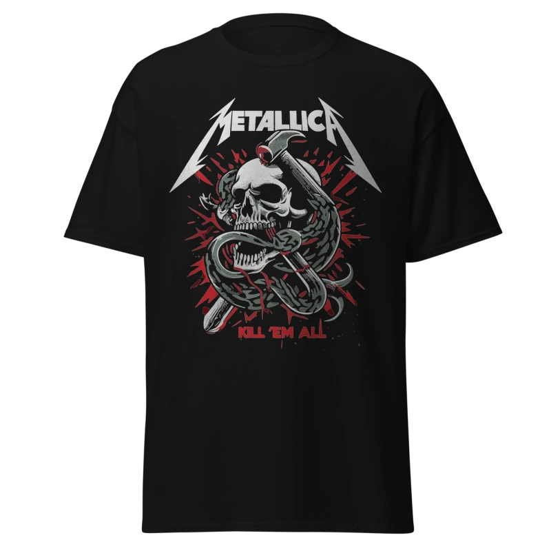 METALLICA - Kill 'Em All Skull & Snake - Graphic Tee - Vintage Streetwear