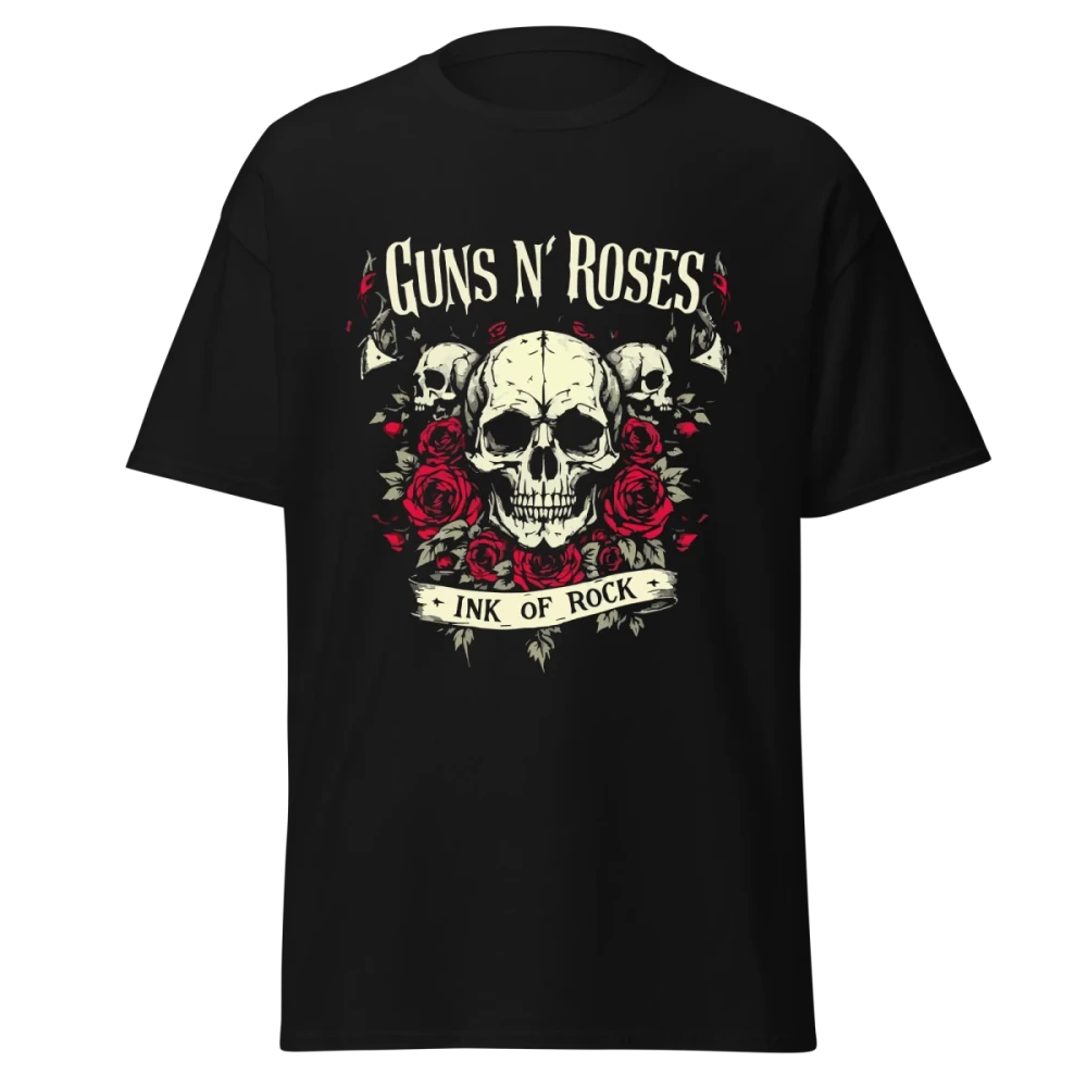 GUNS N ROSES - Ink Of Rock Skull - Premium Graphic Tee - Vintage Streetwear
