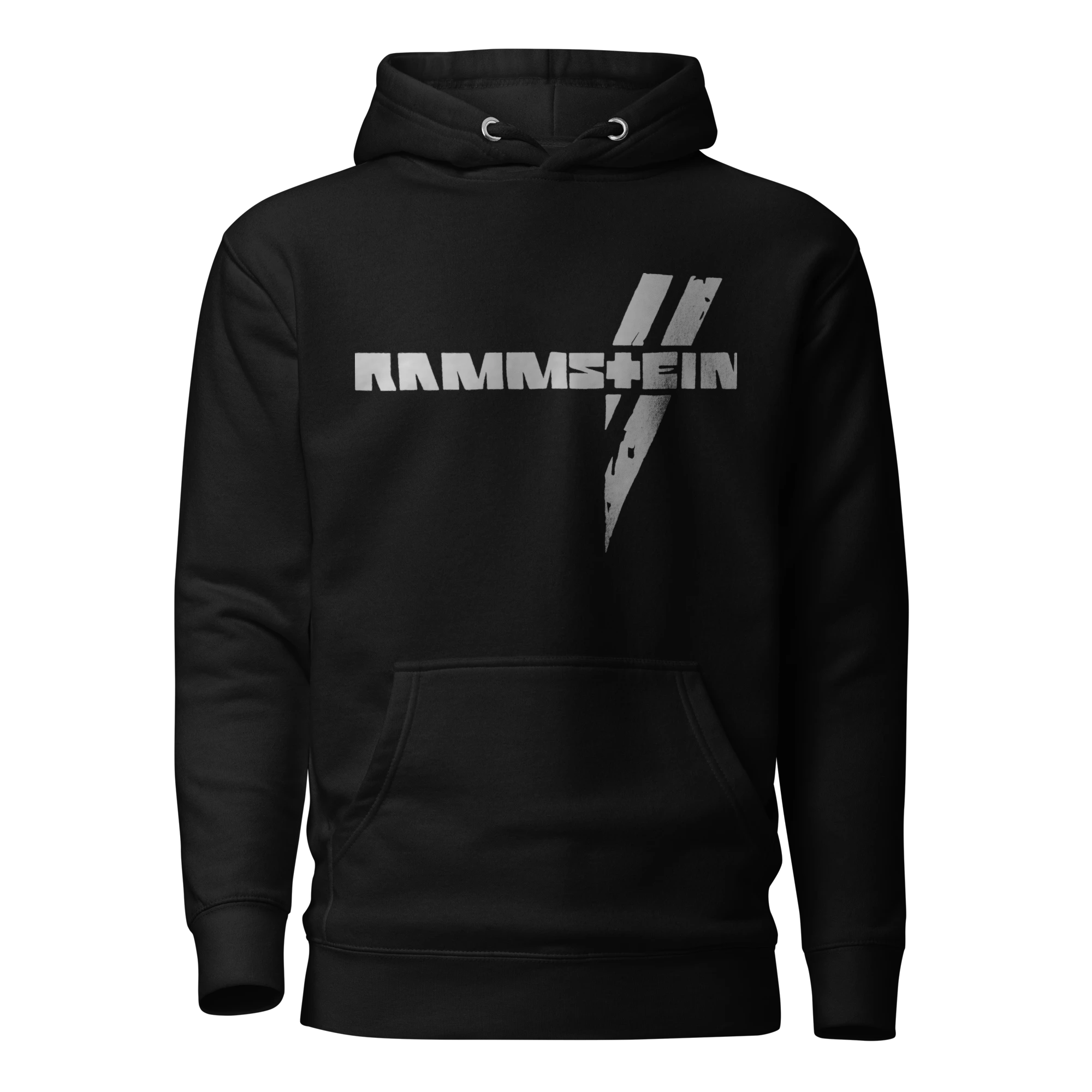 RAMMSTEIN - Distressed Logo Lightning - Heavyweight Hoodie - Vintage Streetwear