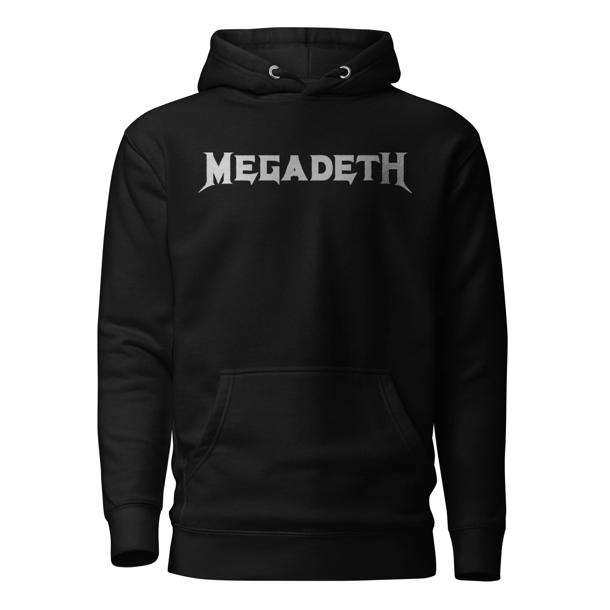 MEGADETH - Metallic Silver Logo - Heavyweight Hoodie - Vintage Streetwear