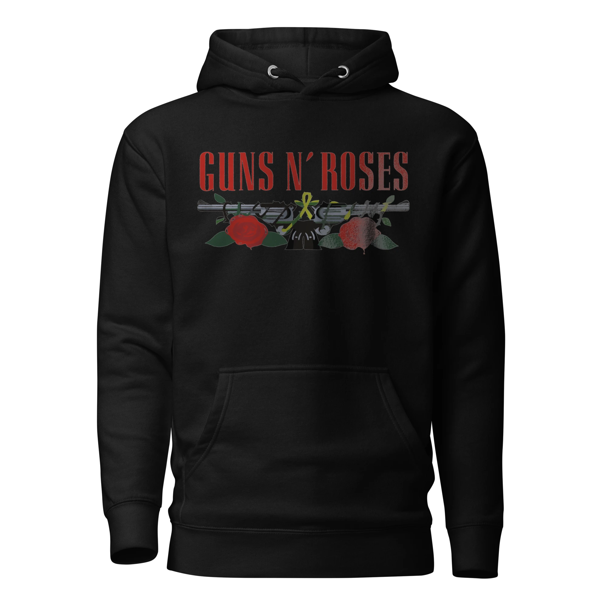 Guns N' Roses - Yellow Ribbon & Roses - Pullover Hoodie - Vintage Streetwear